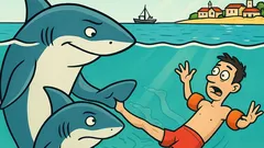 Vic: Veliki morski pas uči sina loviti