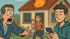 Vic: Sine, gori nam kuća — brzo van!